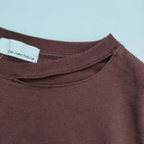 green label relaxing SCデコルテスリットロングTシャツ 半袖Ｔシャツ カットソー ブラウン レディース グリーンレーベルリラクシング【中古】5-0709S∞