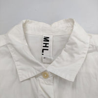 MHL. フレンチスリーブ 578-252272 コットン 半袖シャツ ホワイト レディース エムエイチエル【中古】5-0614S∞