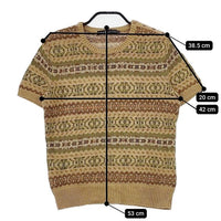 RALPH LAUREN 半袖 総柄 後染め 肩ボタン ニット ベージュ レディース ラルフローレン【中古】5-0709S∞