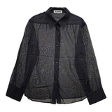 JIL SANDER コットン シアーブラウス 長袖シャツ ブラック レディース ジルサンダー【中古】5-0426M∞