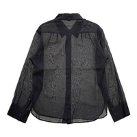 JIL SANDER コットン シアーブラウス 長袖シャツ ブラック レディース ジルサンダー【中古】5-0426M∞