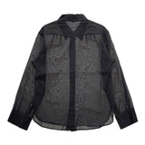 JIL SANDER コットン シアーブラウス 長袖シャツ ブラック レディース ジルサンダー【中古】5-0426M∞