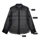 JIL SANDER コットン シアーブラウス 長袖シャツ ブラック レディース ジルサンダー【中古】5-0426M∞