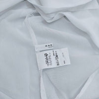 MACPHEE コットンボイルローン ギャザーカラーブラウス 七分袖 ブラウス シャツ ホワイト レディース マカフィー【中古】5-0709S∞