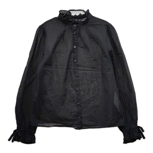 agnes b. To b. by agnes b. フリルスタンドカラー ブラウス シャツ ブラック レディース アニエスベー【中古】5-0426M∞