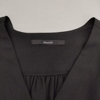 Munich ギャザー入り 羽織 ノースリーブ 比翼ボタン ワンピース ブラック レディース ミューニック【中古】5-0709S∞