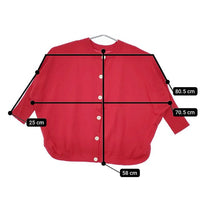 mao made 2WAY ドルマン スリーブ プルオーバー コットン 411123 カーディガン レッド レディース マオメイド【中古】5-0426M∞