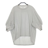 PUPULA 131077Z コットンプルオーバー 5分袖 Ｔシャツ カットソー グレー レディース ププラ【中古】5-0122M∞