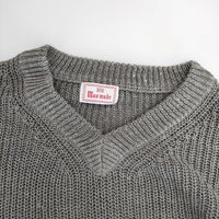 mao made 浅Vネック裾ドロストゆるっとプルオーバー 341114 セーター ニット 23AW グレー レディース マオメイド【中古】5-0426M∞