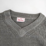 mao made 浅Vネック裾ドロストゆるっとプルオーバー 341114 セーター ニット 23AW グレー レディース マオメイド【中古】5-0426M∞