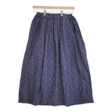 ARMEN CAMBRIC SMALL FLOWER PRINT EASY GATHERED SKIRT ギャザースカート 24SS ネイビー ホワイト レディース アーメン【中古】4-0929M♪