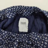 ARMEN CAMBRIC SMALL FLOWER PRINT EASY GATHERED SKIRT ギャザースカート 24SS ネイビー ホワイト レディース アーメン【中古】4-0929M♪