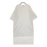 AKTE アクテ ニット 半袖 クルーネック サイドスリット ワンピース ホワイト レディース【中古】5-0422S♪