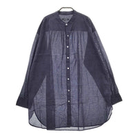 pas de calais バンドカラー サイズ36 ブラウス シャツ ネイビー レディース パドカレ【中古】5-0422M♪