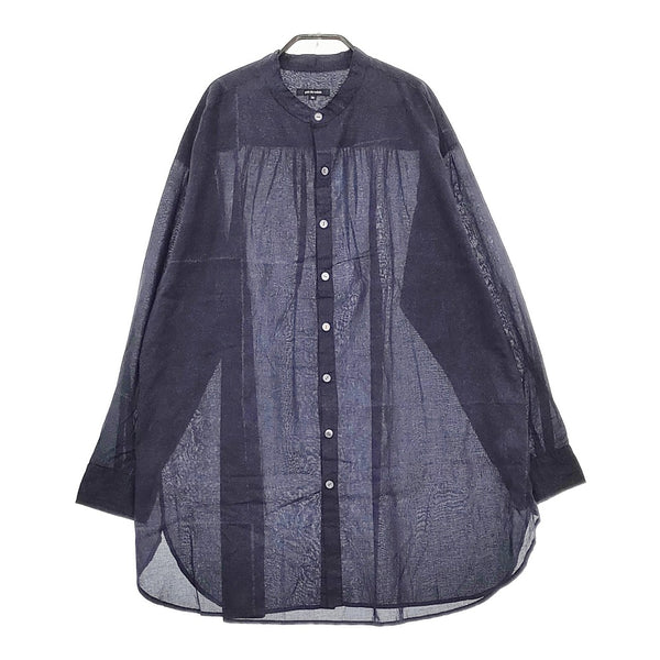 pas de calais バンドカラー サイズ36 ブラウス シャツ ネイビー レディース パドカレ【中古】5-0422M♪