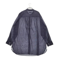 pas de calais バンドカラー サイズ36 ブラウス シャツ ネイビー レディース パドカレ【中古】5-0422M♪
