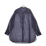 pas de calais バンドカラー サイズ36 ブラウス シャツ ネイビー レディース パドカレ【中古】5-0422M♪