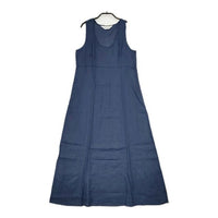 Midi-umi ノースリーブ リネン ロングドレス ワンピース ネイビー レディース ミディウミ【中古】5-0614S∞