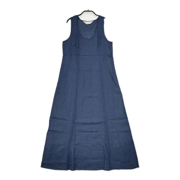 Midi-umi ノースリーブ リネン ロングドレス ワンピース ネイビー レディース ミディウミ【中古】5-0614S∞