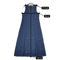 Midi-umi ノースリーブ リネン ロングドレス ワンピース ネイビー レディース ミディウミ【中古】5-0614S∞