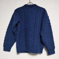 aran WOOLLEN MILLS ケーブル編み ウール ニット カーディガン ネイビー レディース アランウーレンミルズ【中古】4-1114T∞