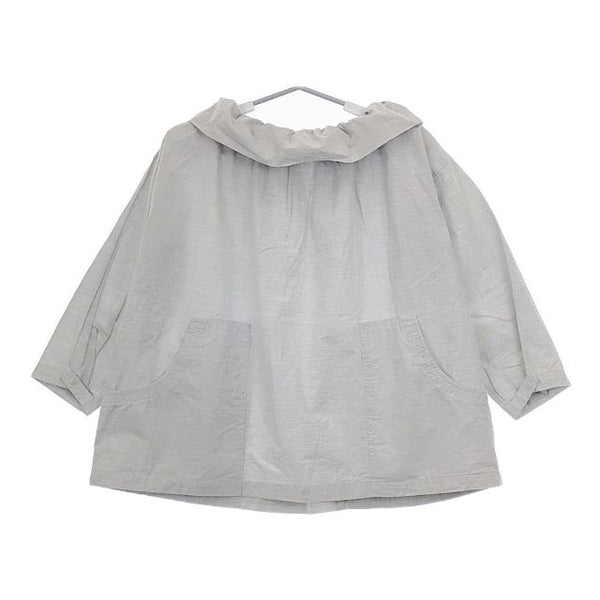 BEAMS BOY ドローストロング キャンディ バスクシャツ コットン ブラウス シャツ グレー レディース ビームスボーイ【中古】5-0426M∞