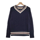 CIOTA 新品 Cricket Sweater チルデンニット サイズ4 KNLM-101 定価29700円 セーター コットン 23SS ネイビー メンズ シオタ【中古】4-0927M♪