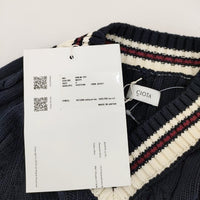 CIOTA 新品 Cricket Sweater チルデンニット サイズ4 KNLM-101 定価29700円 セーター コットン 23SS ネイビー メンズ シオタ【中古】4-0927M♪