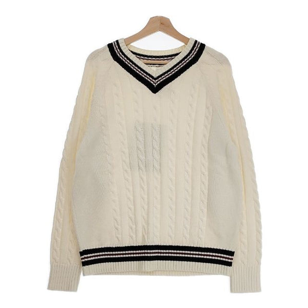 CIOTA 新品 Cricket Sweater チルデンニット サイズ6 KNLM-101 定価29700円 セーター コットン 23SS ホワイト メンズ シオタ【中古】4-0927M♪