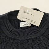 CIOTA 新品 Cable-knit Sweater サイズF KNLM-102 定価35200円 セーター コットン ニット 23AW ネイビー レディース シオタ【中古】4-0927M♪