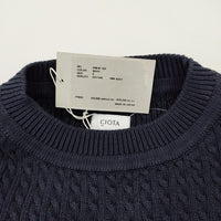 CIOTA 新品 Cable-knit Sweater サイズ6 KNLM-102 定価35200円 セーター コットン ニット 23AW ネイビー メンズ シオタ【中古】4-0927M♪