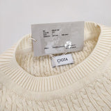 CIOTA Cable-knit Sweater サイズF KNLM-102 定価35200円 セーター コットン ニット 23AW ホワイト レディース シオタ【中古】4-0927M♪