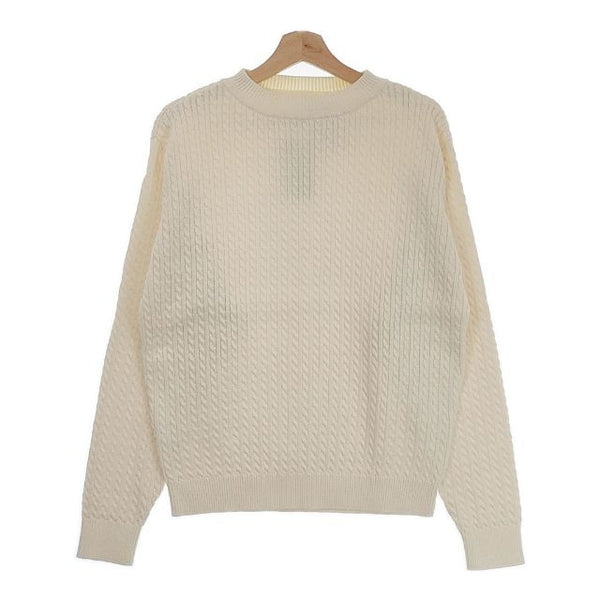 CIOTA 新品 Cable-knit Sweater サイズ4 KNLM-102 定価35200円 セーター コットン ニット 23AW ホワイト メンズ シオタ【中古】4-0927M♪