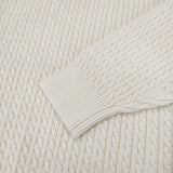 CIOTA 新品 Cable-knit Sweater サイズ4 KNLM-102 定価35200円 セーター コットン ニット 23AW ホワイト メンズ シオタ【中古】4-0927M♪