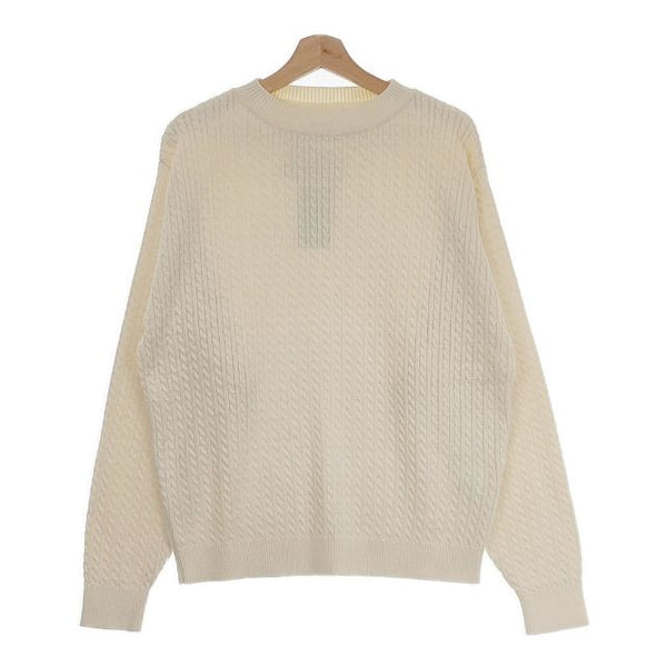 CIOTA 新品 Cable-knit Sweater サイズ5 KNLM-102 定価35200円 セーター コットン ニット 23AW ホワイト メンズ シオタ【中古】4-0927M♪