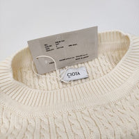 CIOTA 新品 Cable-knit Sweater サイズ5 KNLM-102 定価35200円 セーター コットン ニット 23AW ホワイト メンズ シオタ【中古】4-0927M♪
