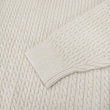 CIOTA 新品 Cable-knit Sweater サイズ5 KNLM-102 定価35200円 セーター コットン ニット 23AW ホワイト メンズ シオタ【中古】4-0927M♪