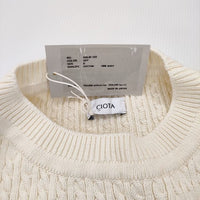 CIOTA 新品 Cable-knit Sweater サイズ6 KNLM-102 定価35200円 セーター コットン ニット 23AW ホワイト メンズ シオタ【中古】4-0927M♪