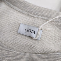CIOTA 新品 Printed Short Sleeve Sweatshirt サイズ4 CSLM-124 定価27500円 半袖 スウェット 23SS グレー メンズ シオタ【中古】5-0424S∞#