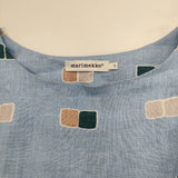 marimekko OKTO リネン100％ フレンチスリーブ ブラウス シャツ ライトブルー レディース マリメッコ【中古】5-0614S∞