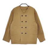 Lin francais d'antan Mathieu マチュー ダブルボタンジャケット ノーカラー ベージュ レディース ランフランセダンタン【中古】5-0422M♪