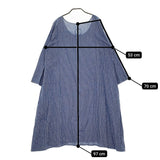 Lin francais d'antan ストライプコットンワンピース ワンピース ブルー グレー レディース ランフランセダンタン【中古】5-0422M♪