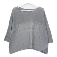 vie evam eva リネン切替カットソー V151K936 七分袖 ニット グレー レディース ヴィー エヴァムエヴァ【中古】5-0614S∞