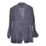 umii 908/45R/45rpm 千鳥格子 サイズ1 リネンテーラードジャケット ネイビー レディース ウミフォーティーファイブアールピーエム【中古】5-0422M♪