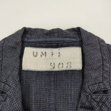 umii 908/45R/45rpm 千鳥格子 サイズ1 リネンテーラードジャケット ネイビー レディース ウミフォーティーファイブアールピーエム【中古】5-0422M♪