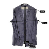 umii 908/45R/45rpm 千鳥格子 サイズ1 リネンテーラードジャケット ネイビー レディース ウミフォーティーファイブアールピーエム【中古】5-0422M♪