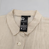 R&D.M.Co- 高密度リネン ハーフスリーブシャツドレス ギャザー入り シャツ ワンピース アイボリー レディース オールドマンズテーラー【中古】5-0614S∞