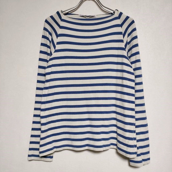 R&D.M.Co- ボーダー ラグランスリーブ 長袖Ｔシャツ カットソー ロンＴ ホワイト ブルー レディース オールドマンズテーラー【中古】4-1111M∞