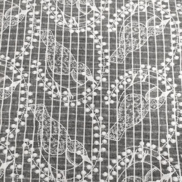 marble sud 鳥刺繍 半袖 ブラウス シャツ グレー ホワイト