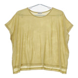 Sally Scott リネン混 ワイドニットソー ノースリーブ Ｔシャツ カットソー イエロー レディース サリースコット【中古】5-0619S∞